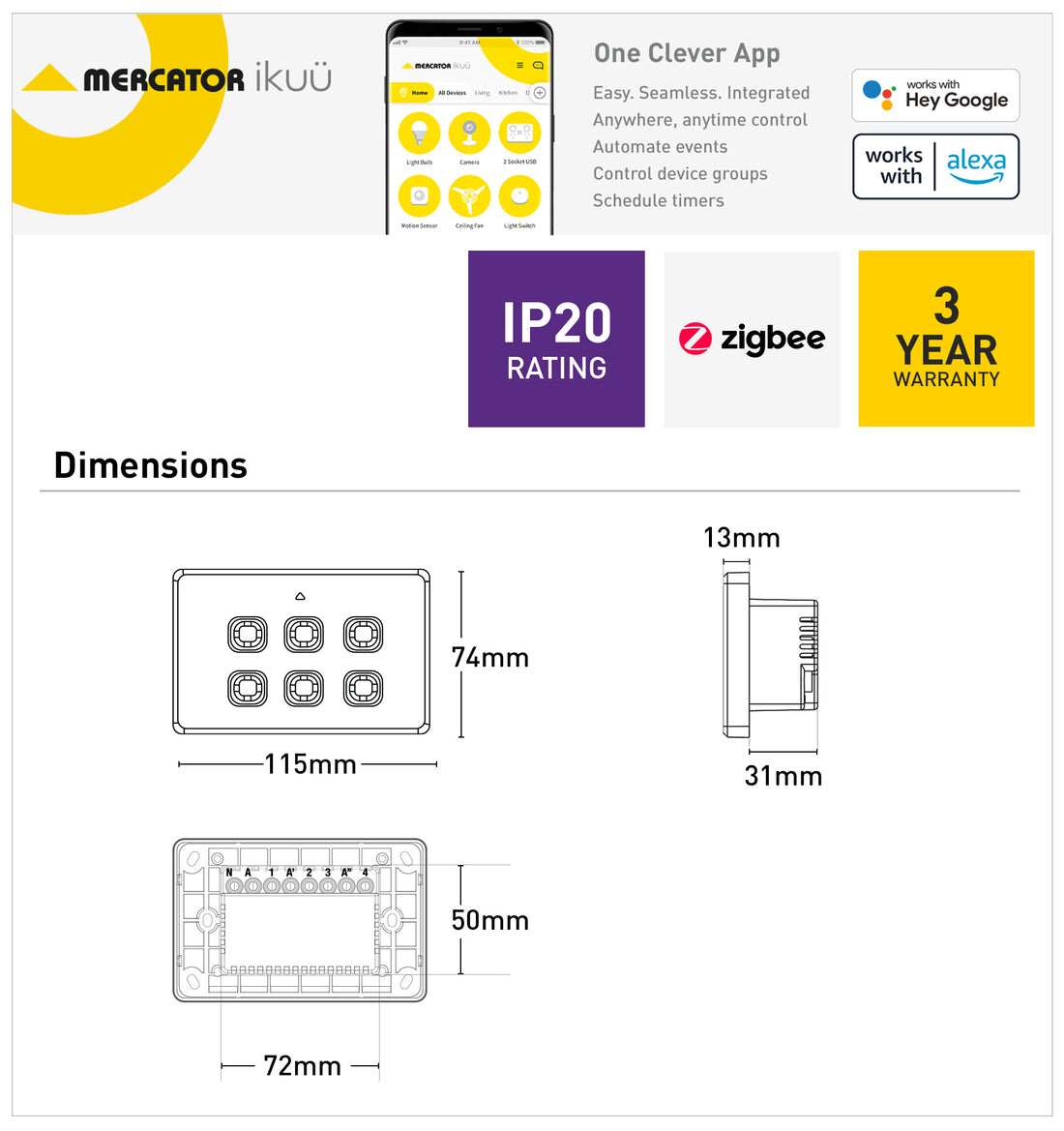 Ikuü Smart Zigbee Switch (FIVE/SIX)