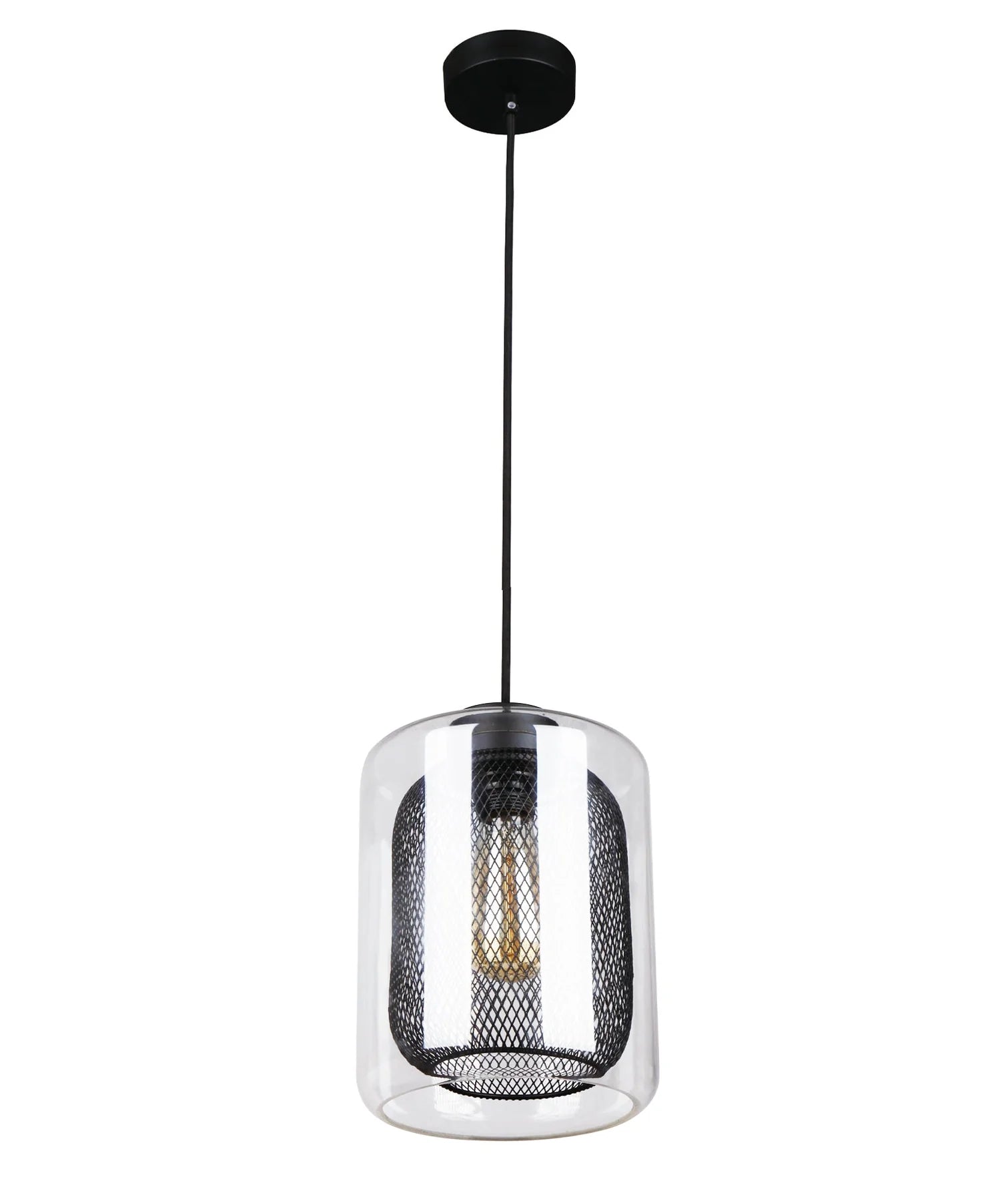 CLA TONO: Mesh Internal & Clear Glass Oblong Pendant Lights