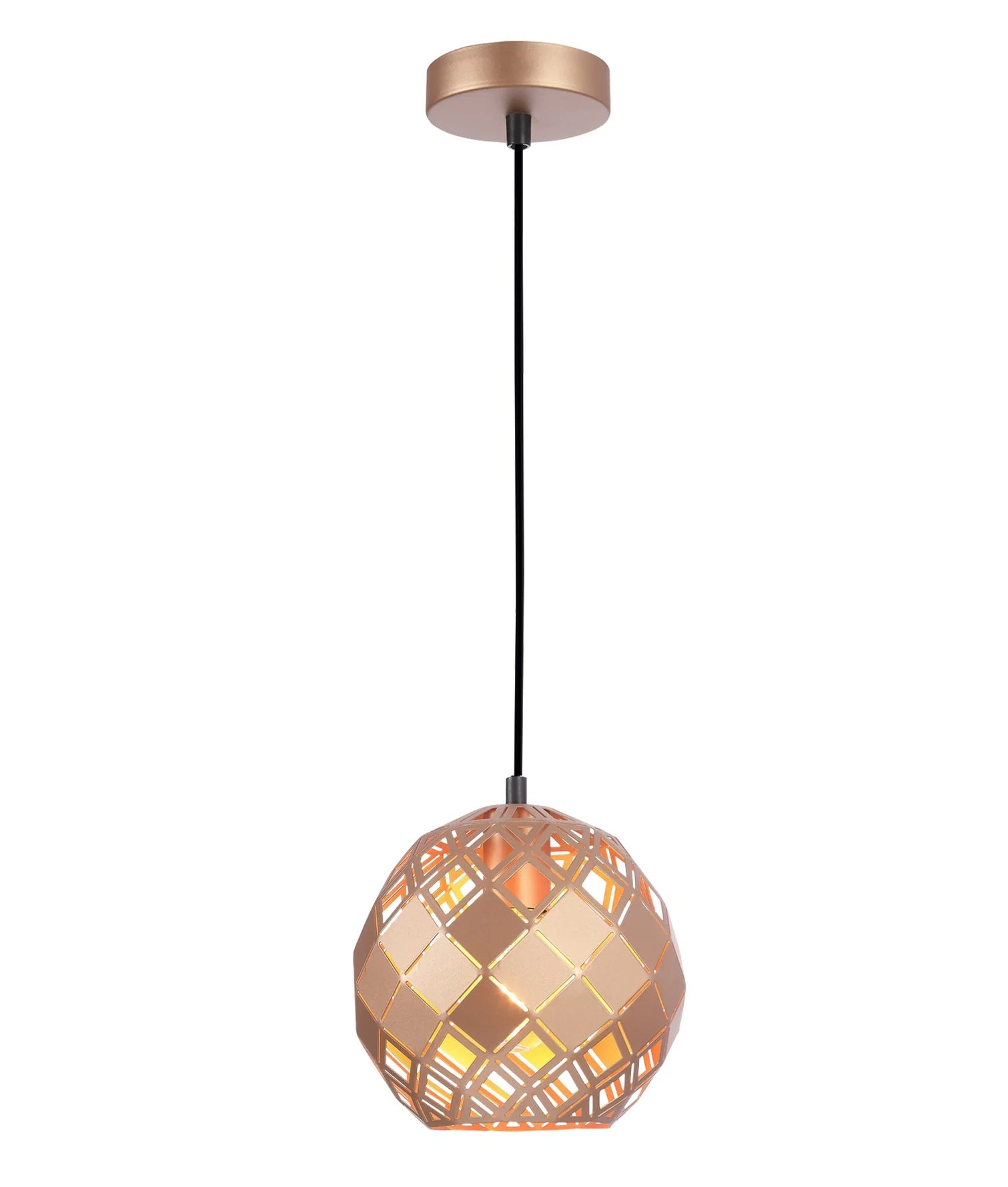 CLA TUILE: Interior Embossed Tiled Iron Wine Glass Shape Pendant Lights