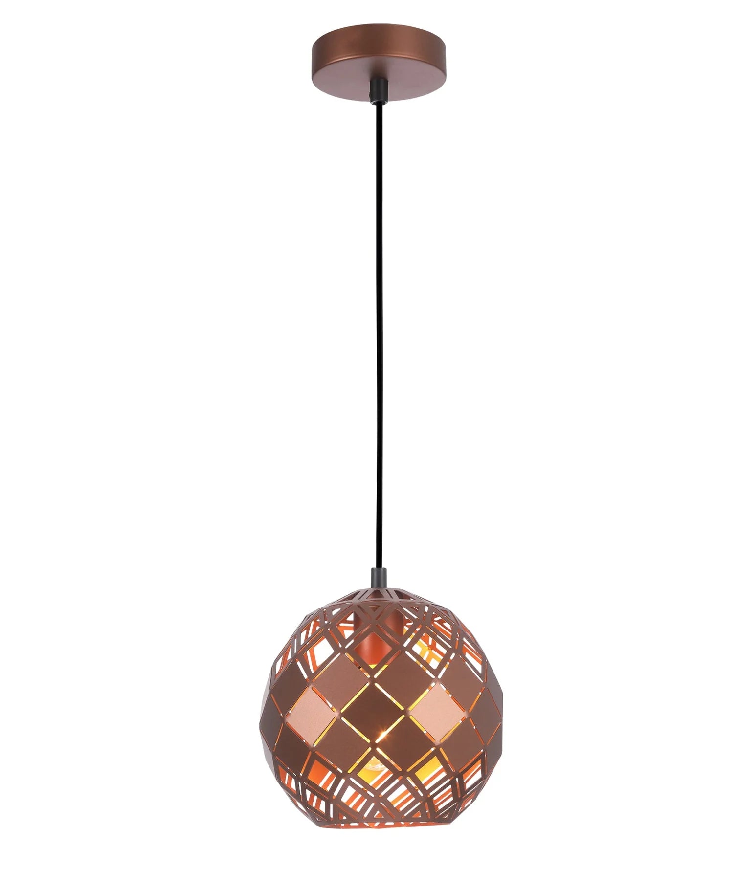 CLA TUILE: Interior Embossed Tiled Iron Wine Glass Shape Pendant Lights