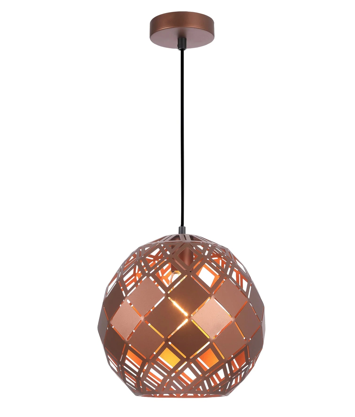CLA TUILE: Interior Embossed Tiled Iron Wine Glass Shape Pendant Lights