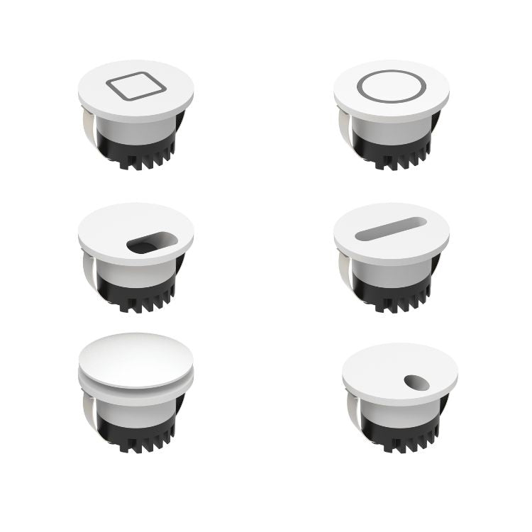 Domus AURA-240V-RND-WHT - 3W LED Tri-Colour Recessed 45mm Round LED Steplight IP20 240V White