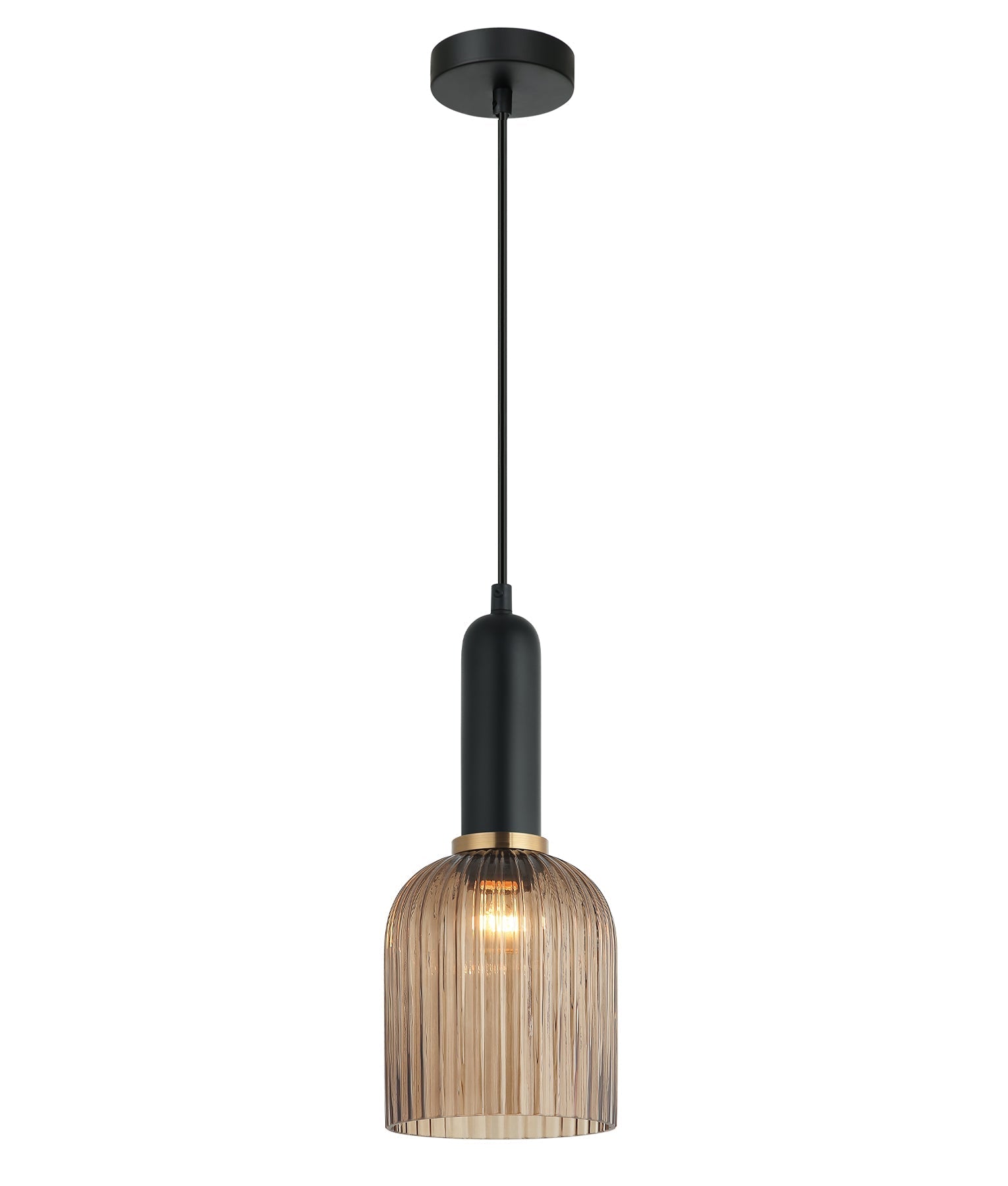 CLA Lighting-VINTAJ Retro Interior  Ribbed Glass Pendant Lights