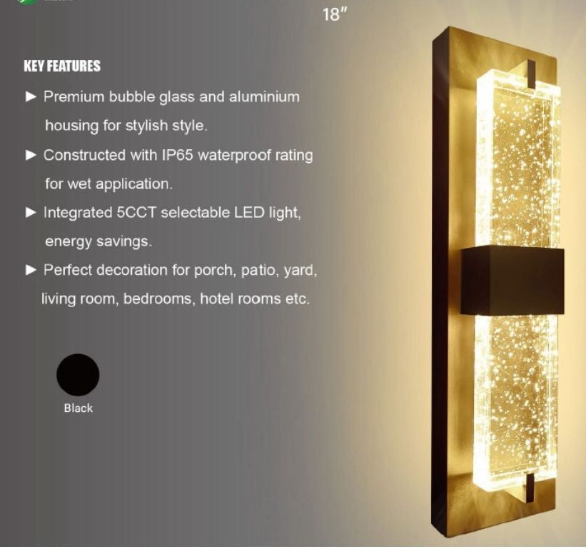 OSL Bubble Exterior Wall Light IP 68 Black