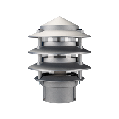 BL-100 Three Tier Bollard Head E27 Garden Light - Powder Coated Finish / E27