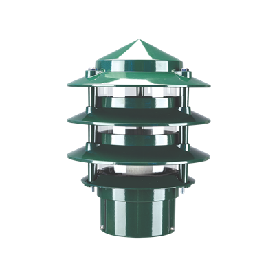 BL-100 Three Tier Bollard Head E27 Garden Light - Powder Coated Finish / E27