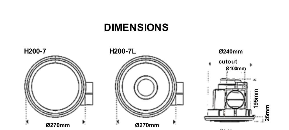 3A Lighting ROUND EXHAUST FAN WITH LIGHT 240MM (SB/H200-7L)