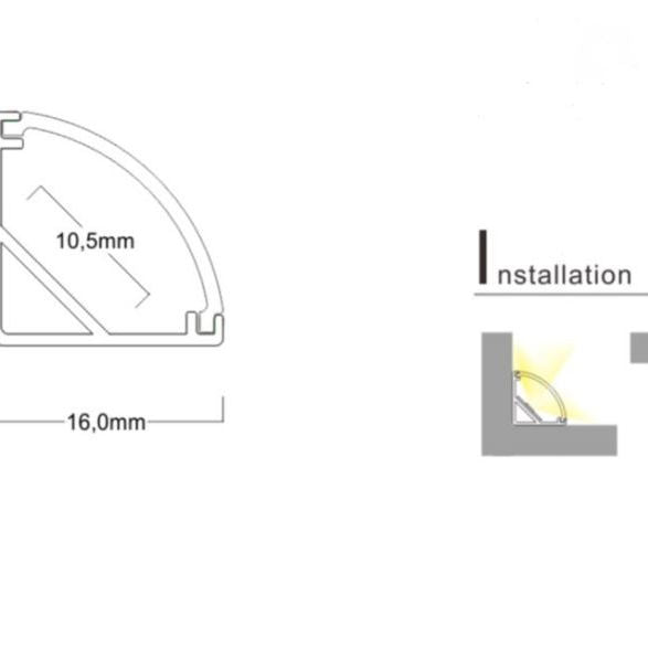 3MTR CORNER LED PROFILE (SW-1616A-3M)