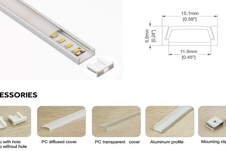 3MTR SURFACE MOUNT PROFILE (SW-A1506-L-3000-S)