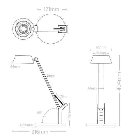 Vencha Lighting Hilda 8w LED Desk Lamp White
