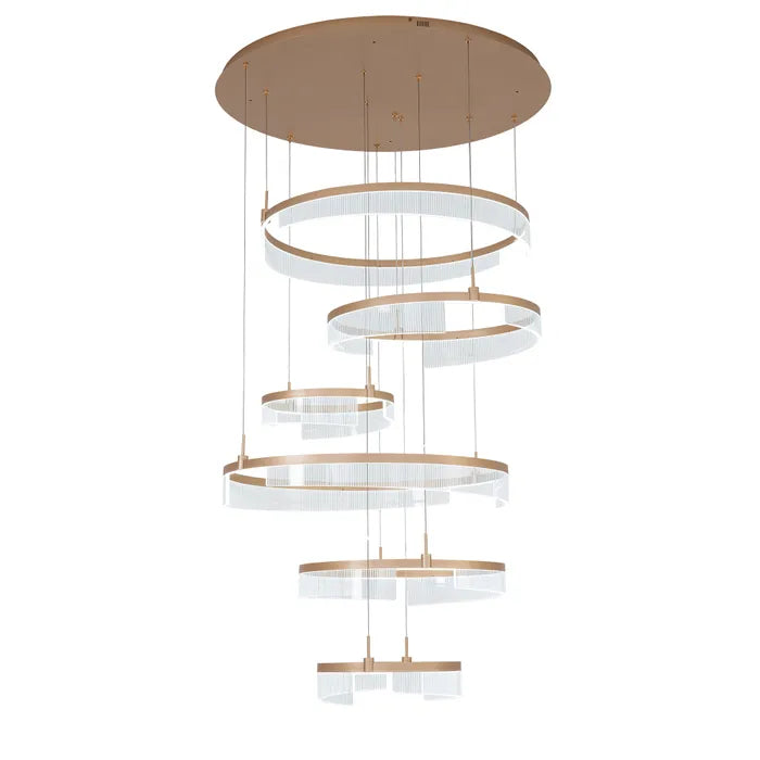 Vencha Lando 6 Ring Pendant Light - Gold