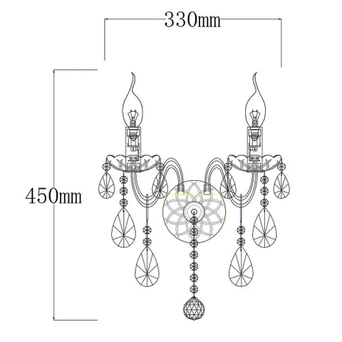 Vencha Bromley Crystal Wall Light - 2 Light