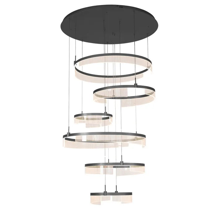 Vencha Lando 6 Ring Pendant Light - Black