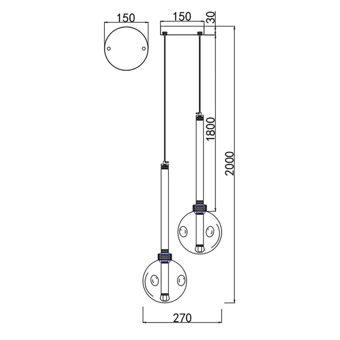 Vencha Meteor 2 Light Pendant
