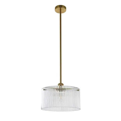 Vencha Medici 300mm Round Glass Pendant - Gold