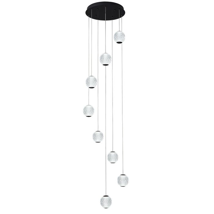 Vencha Lighting: Langdon Black 1 LT, 3Lt, 4Lt Bar Pendant, 8 Lt and 15 Lt Pendant