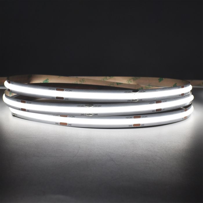 Vencha Lighting: 8w White CSP LED Strip Light - 24v - IP20 - 1m