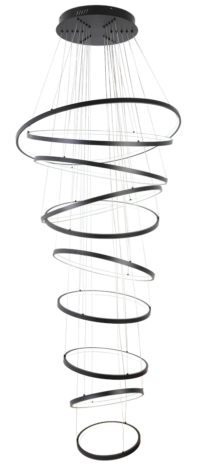 QZAO Lightings: Black Rim 10  Ring Pendant