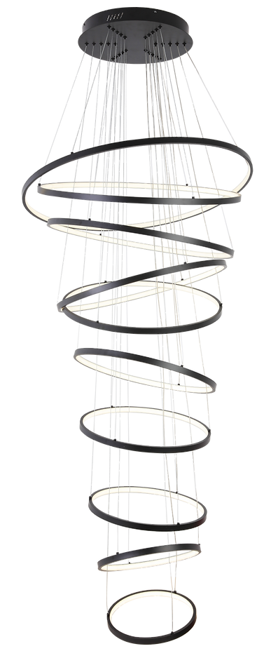 QZAO Lightings: Black Rim 10  Ring Pendant