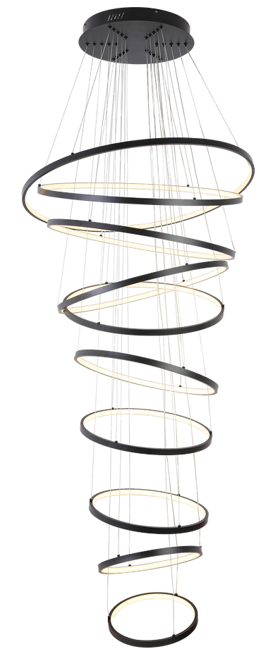 QZAO Lightings: Black Rim 10  Ring Pendant