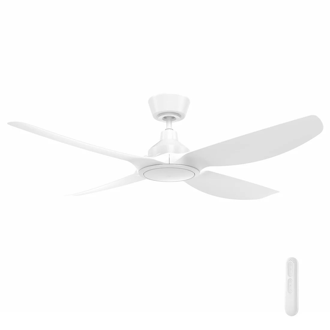 Mercator Jota DC Ceiling Fan 52" With LED Light White 4 Blades