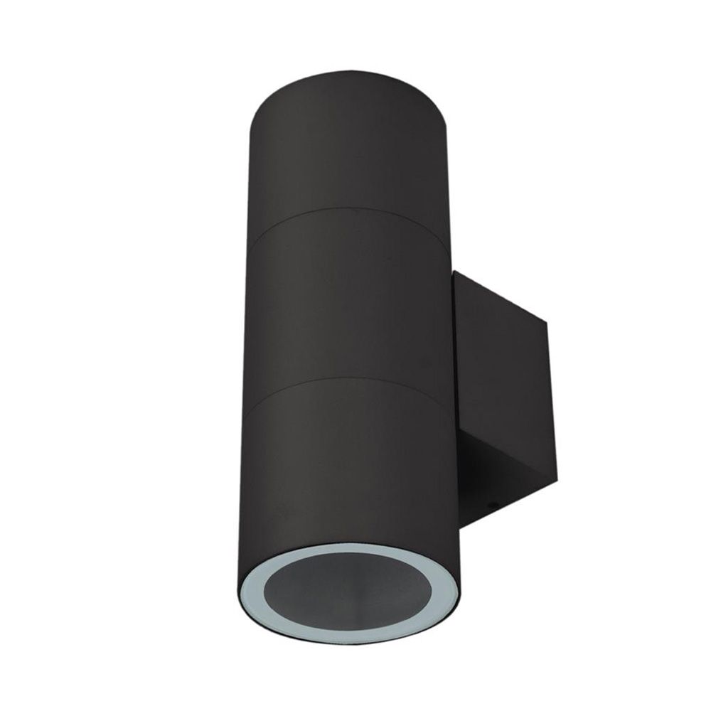 DOMUS Lighting:  Piper 240V E27 Up/Down Round Wall Pillar Light Black