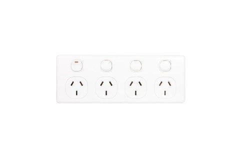NLS 30455 | Quad Power Point 10Amp | Double Pole 'Classic' Style