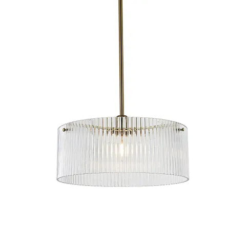 Vencha Medici 400mm Round Glass Pendant - Gold