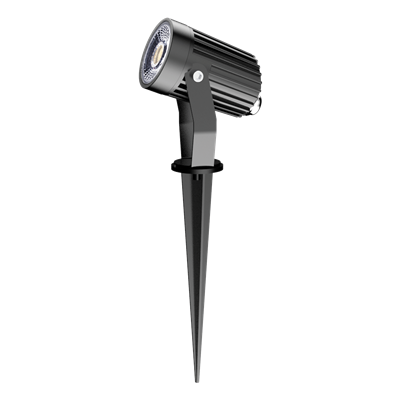 DOMUS LIGHTING-ZOOM-PRO 5W 12/24V DC GARDEN SPIKE C/W HOOD BLK